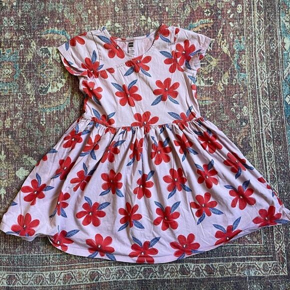 Tea Collection Other - Tea size 8 Floral Kids Dress in Pink, Red and Blue
